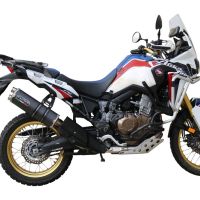 Pot echappement compatible avec Honda Crf 1000 L Africa Twin 2015-2017, Dual Poppy, Échappement légal, homologué,silencieux avec db killer amovible et tuyau de liaison spécifique 