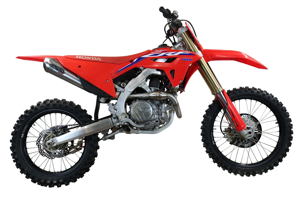 Pot echappement compatible avec Honda Crf 450 R-RX 2021-2025, Pentacross Inox, Pot d'échappement complet racing, compris de collecteur et db killer amovible, sans homologation 