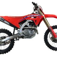 Pot echappement compatible avec Honda Crf 450 R-RX 2021-2025, Pentacross Inox, Pot d'échappement complet racing, compris de collecteur et db killer amovible, sans homologation 