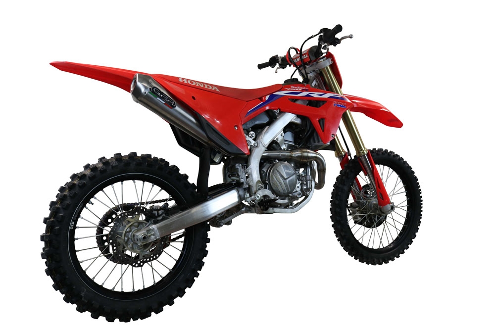 Pot echappement compatible avec Honda Crf 450 R-RX 2021-2025, Pentacross Inox, Pot d'échappement complet racing, compris de collecteur et db killer amovible, sans homologation 