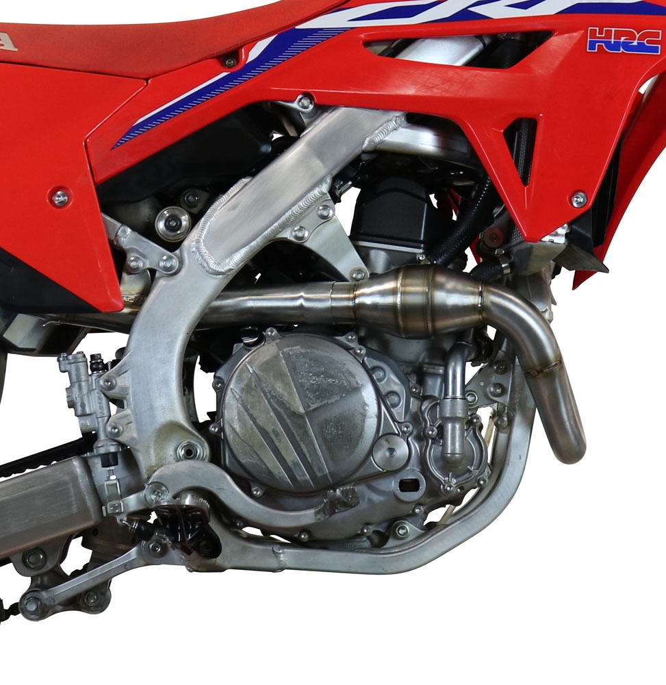 Pot echappement compatible avec Honda Crf 450 R-RX 2021-2025, Pentacross Inox, Pot d'échappement complet racing, compris de collecteur et db killer amovible, sans homologation 