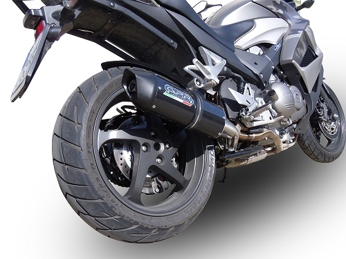 Pot echappement compatible avec Honda Vfr 800 X Crossrunner 800 2011-2014, Furore Nero, Échappement légal, homologué,silencieux avec db killer amovible et tuyau de liaison spécifique 