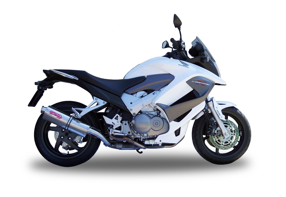 Pot echappement compatible avec Honda Crossrunner 800 Vfr 800 X 2011-2014, Trioval, Échappement légal, homologué,silencieux avec db killer amovible et tuyau de liaison spécifique 
