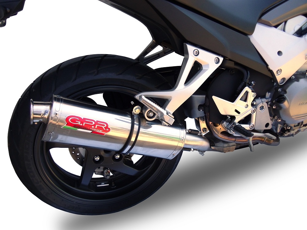 Pot echappement compatible avec Honda Crossrunner 800 Vfr 800 X 2011-2014, Trioval, Échappement légal, homologué,silencieux avec db killer amovible et tuyau de liaison spécifique 