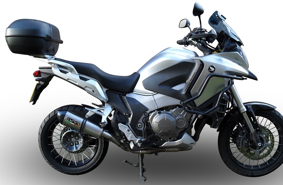 Pot echappement compatible avec Honda VFR1200X Crosstourer 2017-2020, Furore Evo4 Nero, Échappement légal, homologué,silencieux avec db killer amovible et tuyau de liaison spécifique 