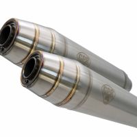 Pot echappement compatible avec Moto Guzzi V 35 Tt - SP - Lario - Gt- Custom 1982-1994, Deeptone Inox Cafè Racer, Paire de silencieux d'échappement homologués, avec db killers amovibles, livrés sans tubes de liaison 