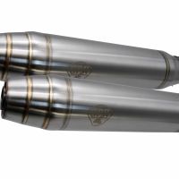 Pot echappement compatible avec Moto Guzzi V 35 Tt - SP - Lario - Gt- Custom 1982-1994, Deeptone Inox Cafè Racer, Paire de silencieux d'échappement homologués, avec db killers amovibles, livrés sans tubes de liaison 
