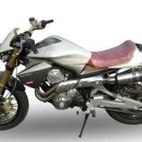 Pot echappement compatible avec Derbi Mulhacén 659 2005-2011, Gpe Ann. titanium, Échappement légal, homologué,silencieux avec db killer amovible et tuyau de liaison spécifique 