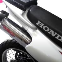Pot echappement compatible avec Honda Dominator Nx 650 1988-2001, Trioval, Pot échappement homologué et légal, silencieux avec mi-collecteur y db killer amovible 