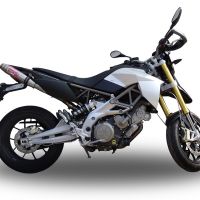 GPR pot echappement compatible avec  Aprilia Shiver 900 2017-2020, Deeptone Inox, Double pot échappement racing, avec les tuyaux de liaison, article sans homologation 