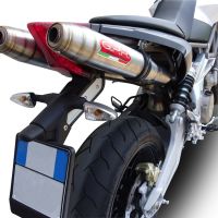 GPR pot echappement compatible avec  Aprilia Shiver 900 2017-2020, Deeptone Inox, Double pot échappement racing, avec les tuyaux de liaison, article sans homologation 