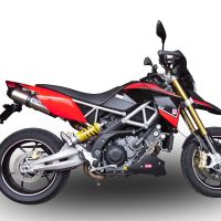 Pot echappement compatible avec Aprilia Dorsoduro 1200 2011-2016, GP Evo4 Titanium, Paire de pot d'échappement homologuées, livrées avec db killer amovible et raccords spécifiques 