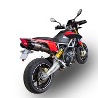 Pot echappement compatible avec Aprilia Dorsoduro 1200 2011-2016, GP Evo4 Titanium, Paire de pot d'échappement homologuées, livrées avec db killer amovible et raccords spécifiques 