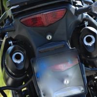 GPR pot echappement compatible avec  Kawasaki Klv 1000 2004-2007, Furore Nero, Paire de pot d'échappement homologuées, livrées avec db killer amovible et raccords spécifiques 