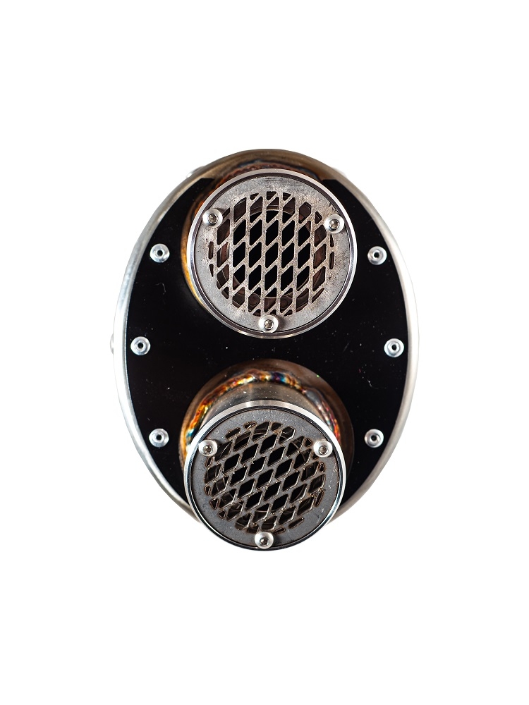 Pot echappement compatible avec Honda Africa Twin XRV 750 RD07 1993-2003, Dual Inox, Échappement légal, homologué,silencieux avec db killer amovible et tuyau de liaison spécifique 
