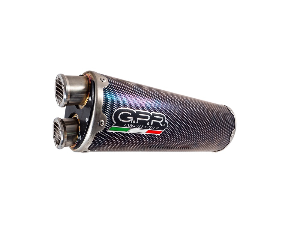 GPR pot echappement compatible avec  Triumph Tiger 1200 Gt - Rally 2022-2024, Dual Inox, Échappement légal, homologué,silencieux avec db killer amovible et tuyau de liaison spécifique 