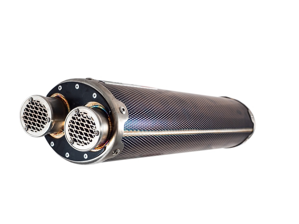 GPR pot echappement compatible avec  Triumph Tiger 1200 Gt - Rally 2022-2024, Dual Inox, Échappement légal, homologué,silencieux avec db killer amovible et tuyau de liaison spécifique 