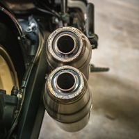 Pot echappement compatible avec Ducati Scrambler 800 2015-2016, Deeptone Inox, Paire de pot d'échappement homologuées, livrées avec db killer amovible, catalyseurs et raccords spécifiques 