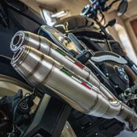 Pot echappement compatible avec Ducati Scrambler 800 2015-2016, Deeptone Inox, Paire de pot d'échappement homologuées, livrées avec db killer amovible, catalyseurs et raccords spécifiques 