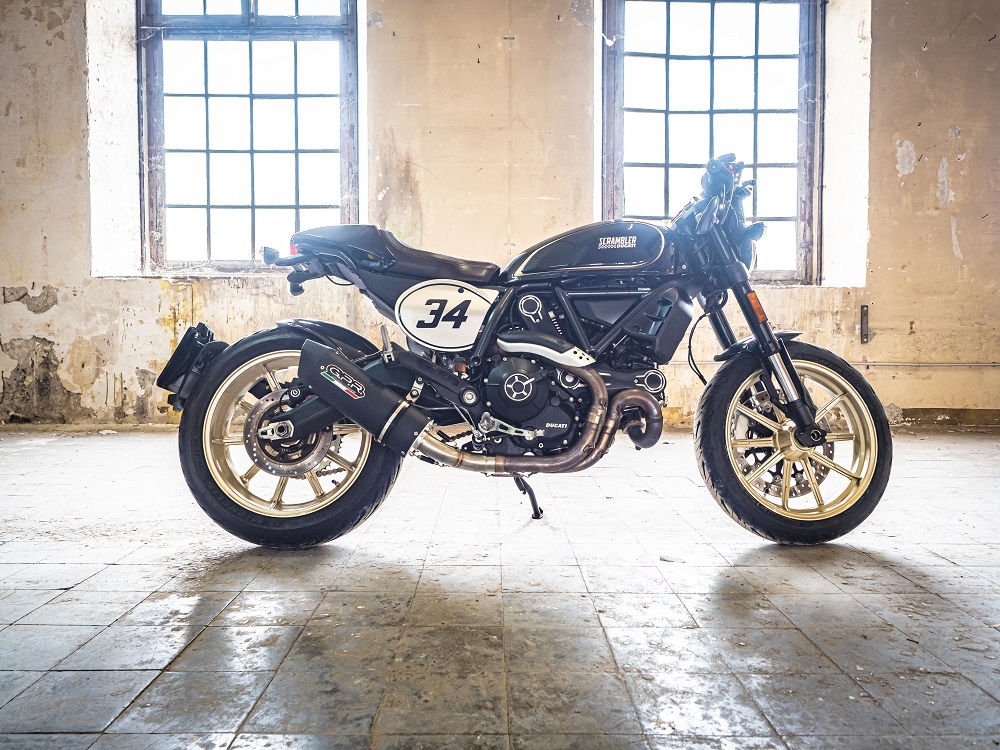 Pot echappement compatible avec Ducati Scrambler 800 2017-2020, Furore Evo4 Poppy, Échappement légal, homologué,silencieux avec catalyseur, db killer amovible et tuyau de liaison spécifique 