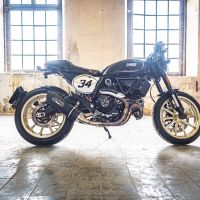 Pot echappement compatible avec Ducati Scrambler 800 2017-2020, Furore Evo4 Poppy, Échappement légal, homologué,silencieux avec catalyseur, db killer amovible et tuyau de liaison spécifique 