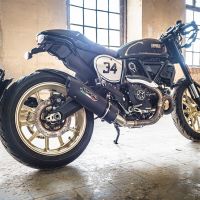 Pot echappement compatible avec Ducati Scrambler 800 2017-2020, Furore Evo4 Nero, Échappement légal, homologué,silencieux avec catalyseur, db killer amovible et tuyau de liaison spécifique 