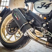Pot echappement compatible avec Ducati Scrambler 800 2017-2020, Furore Evo4 Nero, Échappement légal, homologué,silencieux avec catalyseur, db killer amovible et tuyau de liaison spécifique 