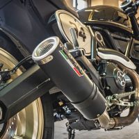 Pot echappement compatible avec Ducati Scrambler 800 2015-2016, M3 Black Titanium, Échappement légal, homologué,silencieux avec db killer amovible et tuyau de liaison spécifique 