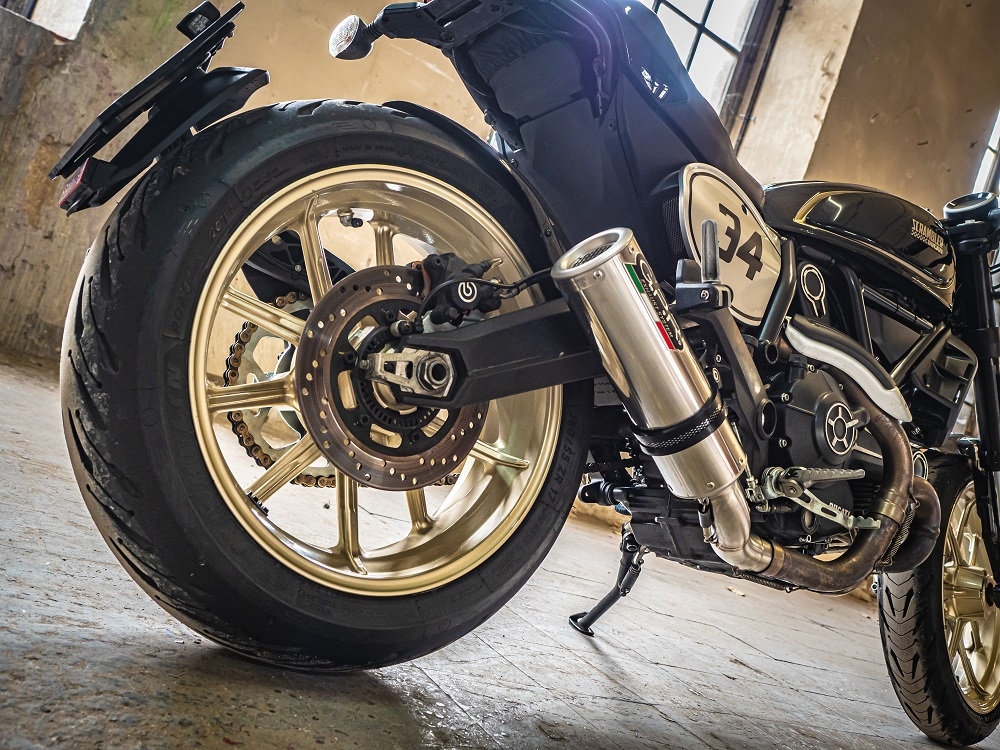 Pot echappement compatible avec Ducati Scrambler 800 2015-2016, M3 Inox , Échappement légal, homologué,silencieux avec db killer amovible et tuyau de liaison spécifique 