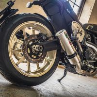 Pot echappement compatible avec Ducati Scrambler 800 2015-2016, M3 Inox , Échappement légal, homologué,silencieux avec db killer amovible et tuyau de liaison spécifique 