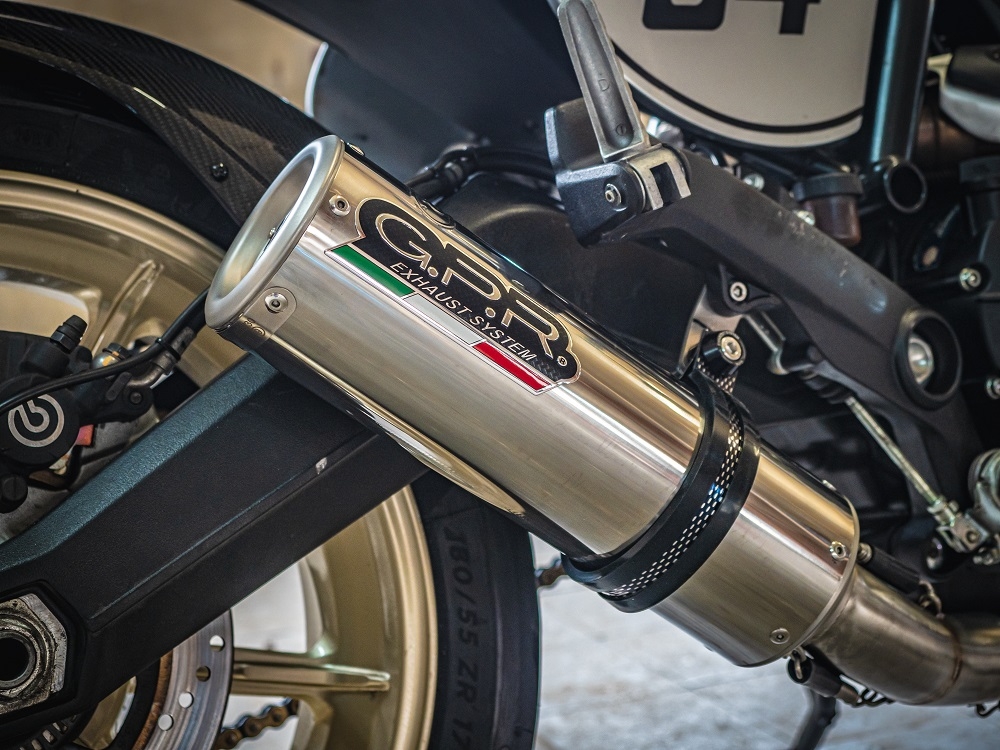 Pot echappement compatible avec Ducati Scrambler 800 2015-2016, M3 Inox , Échappement légal, homologué,silencieux avec db killer amovible et tuyau de liaison spécifique 