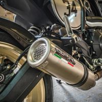 Pot echappement compatible avec Ducati Scrambler 800 2015-2016, M3 Titanium Natural, Échappement légal, homologué,silencieux avec catalyseur, db killer amovible et tuyau de liaison spécifique 