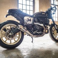 Pot echappement compatible avec Ducati Scrambler 800 2015-2016, Powercone Evo, Échappement légal, homologué,silencieux avec db killer amovible et tuyau de liaison spécifique 