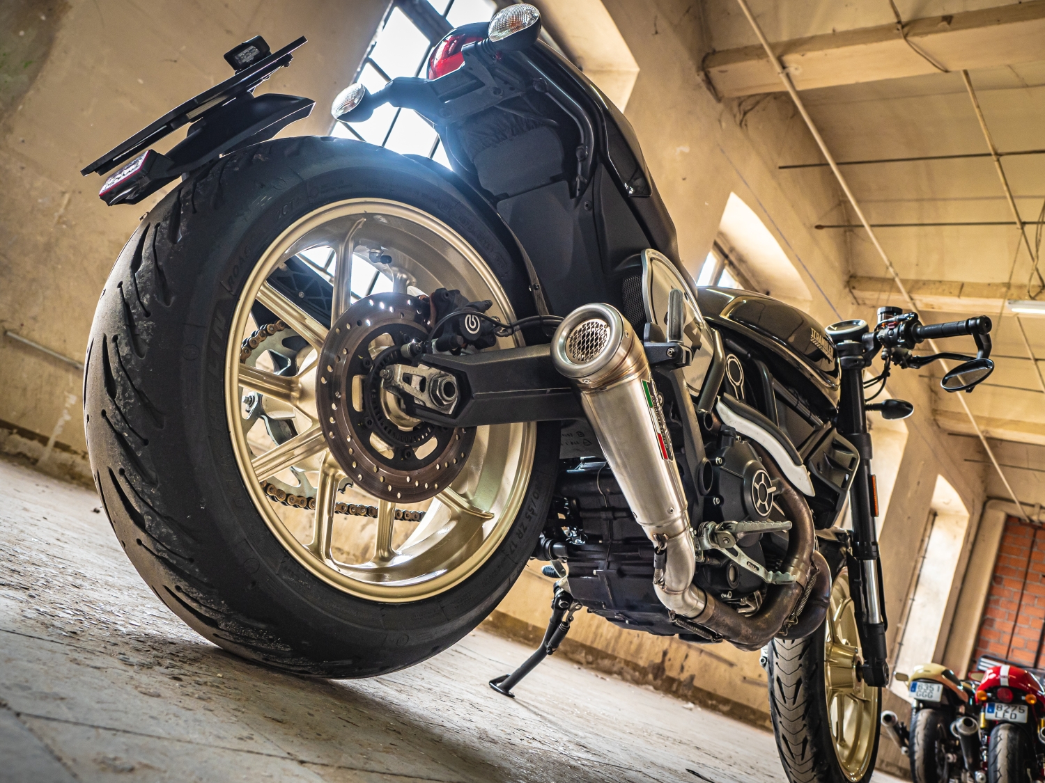 Pot echappement compatible avec Ducati Scrambler 800 2015-2016, Powercone Evo, Échappement légal, homologué,silencieux avec db killer amovible et tuyau de liaison spécifique 
