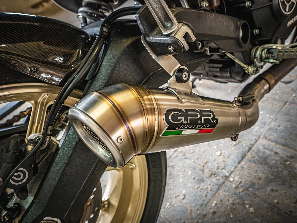 Pot echappement compatible avec Ducati Scrambler 800 2015-2016, Powercone Evo, Échappement légal, homologué,silencieux avec db killer amovible et tuyau de liaison spécifique 
