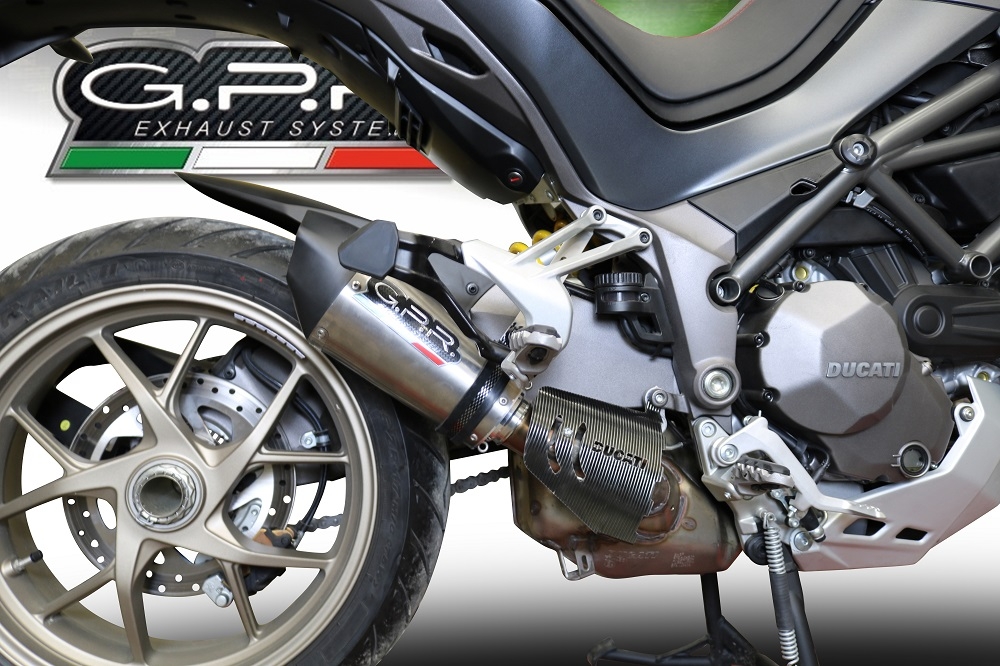 GPR pot echappement compatible avec  Ducati Multistrada 1260 2018-2020, New Grand Prix Evo Titanium, Échappement légal, homologué,silencieux avec db killer amovible et tuyau de liaison spécifique 