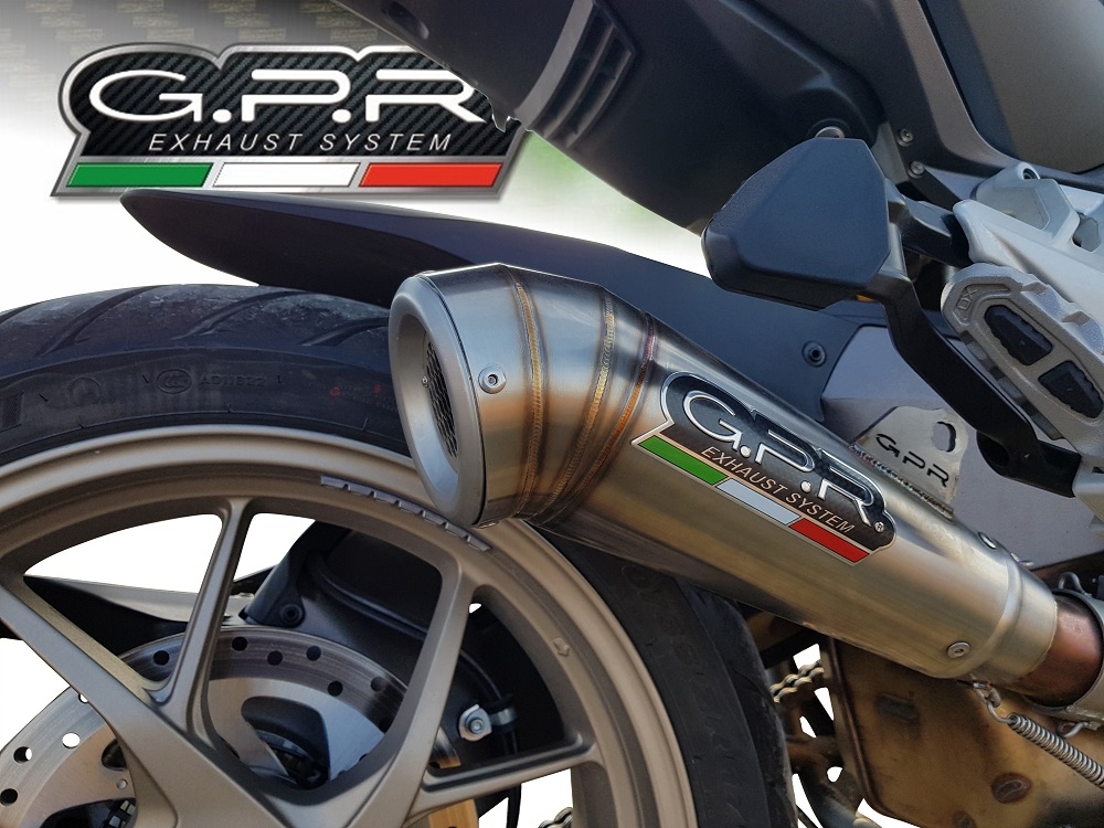 GPR pot echappement compatible avec  Ducati Multistrada 1260 2018-2020, Powercone Evo, Échappement légal, homologué,silencieux avec db killer amovible et tuyau de liaison spécifique 
