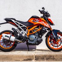 Pot echappement compatible avec Ktm Duke 390 2017-2020, Albus Evo4, Échappement légal, homologué,silencieux avec db killer amovible et tuyau de liaison spécifique 