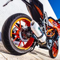 Pot echappement compatible avec Ktm Duke 390 2017-2020, Albus Evo4, Échappement légal, homologué,silencieux avec db killer amovible et tuyau de liaison spécifique 