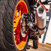 Pot echappement compatible avec Ktm Duke 390 2017-2020, Albus Evo4, Échappement légal, homologué,silencieux avec db killer amovible et tuyau de liaison spécifique 
