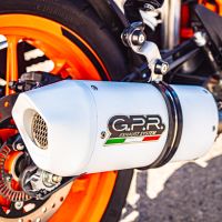 Pot echappement compatible avec Ktm Duke 390 2017-2020, Albus Evo4, Échappement légal, homologué,silencieux avec db killer amovible et tuyau de liaison spécifique 