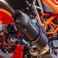 Pot echappement compatible avec Ktm Duke 390 2017-2020, Furore Evo4 Nero, Échappement légal, homologué,silencieux avec db killer amovible et tuyau de liaison spécifique 