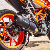 Pot echappement compatible avec Ktm Duke 390 2017-2020, Furore Evo4 Nero, Échappement légal, homologué,silencieux avec db killer amovible et tuyau de liaison spécifique 