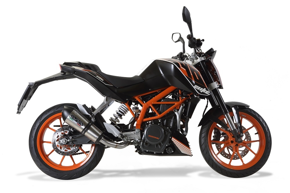 GPR pot echappement compatible avec  Ktm Duke 390 2013-2016, New Grand Prix Evo Titanium, Pot Échappement slip-on homologué, légal, avec db killer amovible, tuyau de liaison et catalyseur 