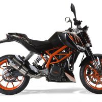 GPR pot echappement compatible avec  Ktm Duke 390 2013-2016, New Grand Prix Evo Titanium, Pot Échappement slip-on homologué, légal, avec db killer amovible, tuyau de liaison et catalyseur 