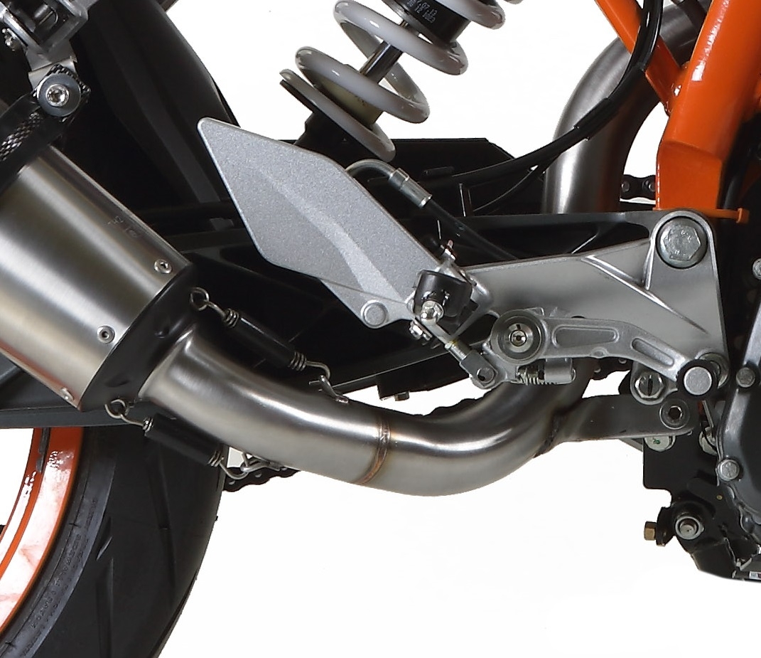 GPR pot echappement compatible avec  Ktm Duke 390 2013-2016, New Grand Prix Evo Titanium, Pot Échappement slip-on homologué, légal, avec db killer amovible, tuyau de liaison et catalyseur 