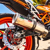 Pot echappement compatible avec Ktm Duke 390 2017-2020, M3 Inox , Pot échappement racing, avec les tuyaux de liaison, article sans homologation 