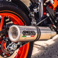 Pot echappement compatible avec Ktm Duke 390 2017-2020, M3 Inox , Pot échappement racing, avec les tuyaux de liaison, article sans homologation 