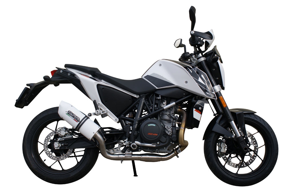 Pot echappement compatible avec Ktm Duke 690 2017-2020, Albus Evo4, Échappement légal, homologué,silencieux avec db killer amovible et tuyau de liaison spécifique 