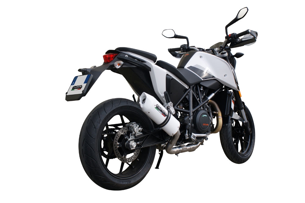 Pot echappement compatible avec Ktm Duke 690 2017-2020, Albus Evo4, Échappement légal, homologué,silencieux avec db killer amovible et tuyau de liaison spécifique 
